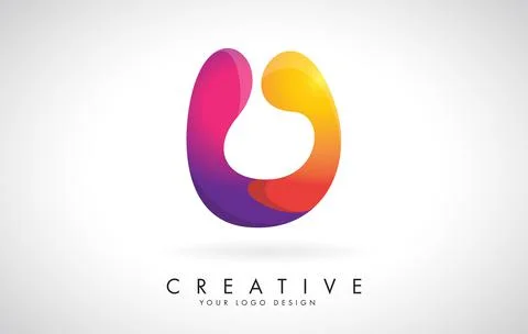Colorful rounded Letter U Creative Logo Design. Friendly Corporate Entertainm Stock Illustration