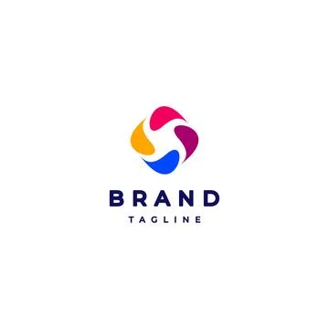 Colorful Rounded Propeller Logo Stock Illustration