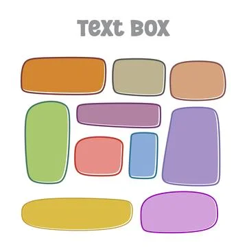 Colorful Rounded Rectangle Text Box Shape Set, Pastel Label Badge Clipart, .. Stock Illustration