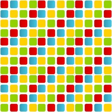 Colorful rounded squares seamless pattern Stock Illustration