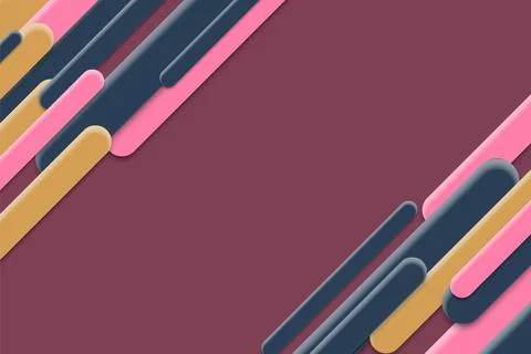 Colorful rounded stripes overlapping layer banner background. Stock Illustration