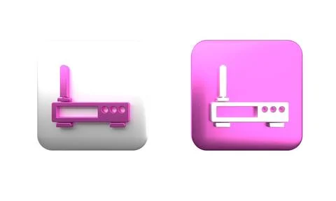 Colorful Router and wi-fi signal icon isolated on white background. Wireles.. Stock Photos