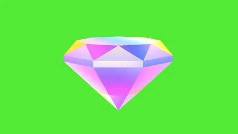 A colorful ruby diamond with colored inclusions rotates on a green background. Stock Footage 292615280
