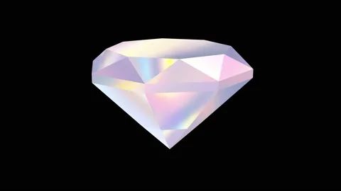 A colorful ruby diamond  rotates on a black background. Gems, reward. Stock Footage 238815380