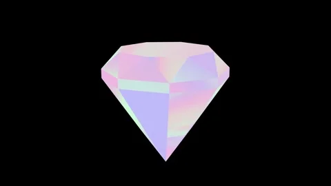 A colorful ruby diamond rotates on a black background. Stock Footage 266800403