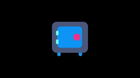 Colorful Safe Icon on Black Background Illustrating Security and Finance Them 스톡 동영상 341917834