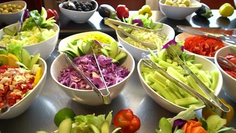 Colorful Salad Spread Stock Footage 311201447