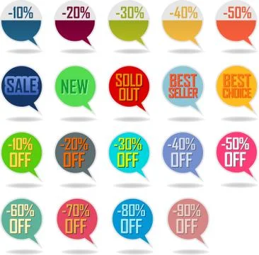 Colorful sales bubbles Stock Illustration