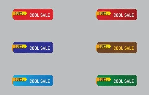 Colorful sales label collection vector art Stock Illustration