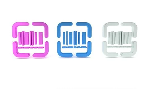 Colorful Scanner scanning bar code icon isolated on white background. Barco.. Stock-Illustration