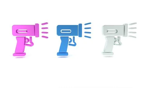 Colorful Scanner scanning bar code icon isolated on white background. Barco.. Illustrazione stock