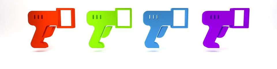 Colorful Scanner scanning bar code icon isolated on white background. Barco.. Illustrazione stock