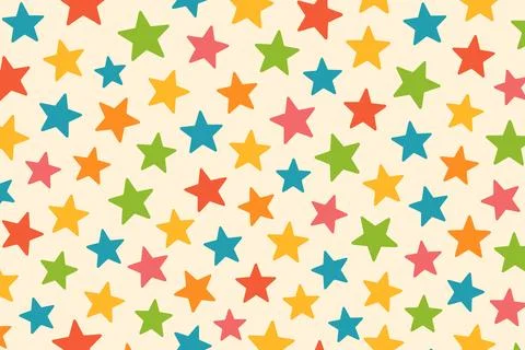 Colorful scattered stars pattern on a light background イラスト素材