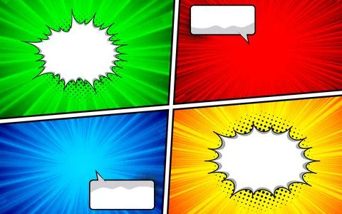 Colorful scene comic background with speech bubble expression Stock Illustration