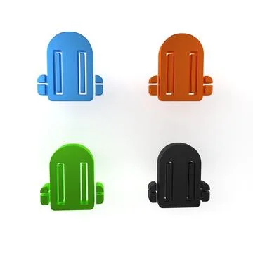 Colorful School backpack icon isolated on white background. Minimalism conc.. Stock Illustration