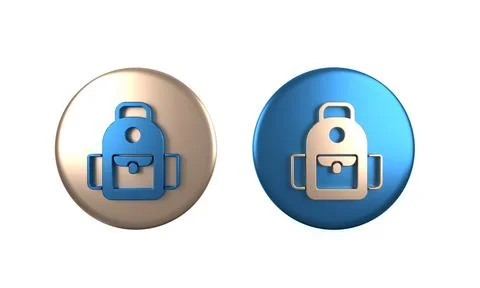 Colorful School backpack icon isolated on white background. Circle button. .. Illustrazione stock