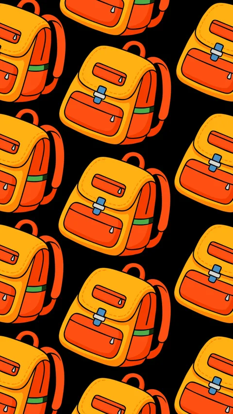 Colorful School Backpack Seamless Pattern Background Animation for Education Stock Footage 337690250