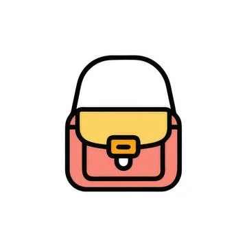 Colorful school backpack with yellow and pink design Stock Illustration