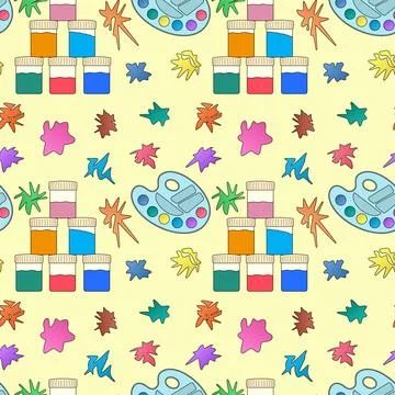 Colorful School Supplies Pattern for Back to School Stock Illustration