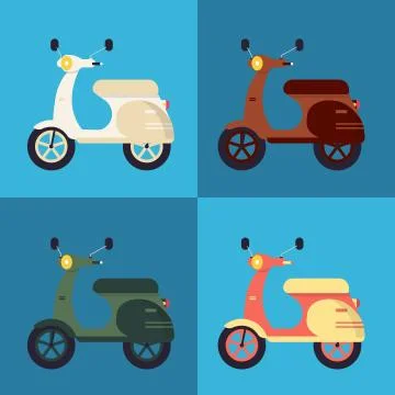 Colorful Scooter Stock Illustration
