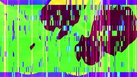 Colorful screen with pixels, glitch loop animation. Stock Footage 241288386