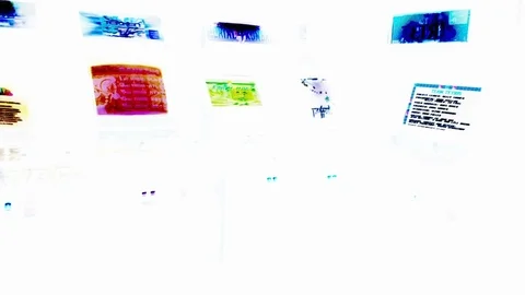 Colorful Screens on White Science Fiction Look Stock Footage