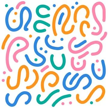 Colorful scribble doodle art Stock Illustration