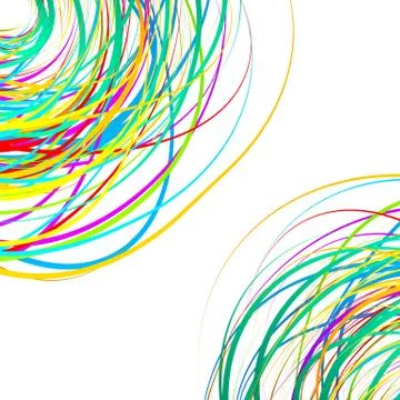 Colorful scribble like elements. Abstract vector Stock Illustration