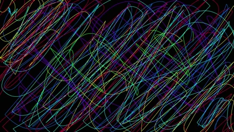Colorful Scribbles Animation on Black Backdrop 스톡 동영상 167706048