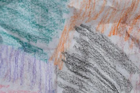 Colorful scribbles create a vibrant abstract artwork on textured paper Stock Photos