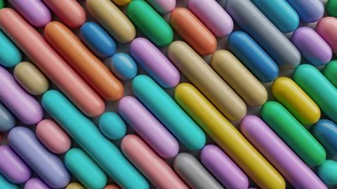 Colorful seamless 3D render of rounded tubes background Stock Illustration