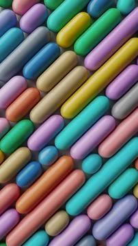 Colorful seamless 3D render of rounded tubes background Stock Illustration