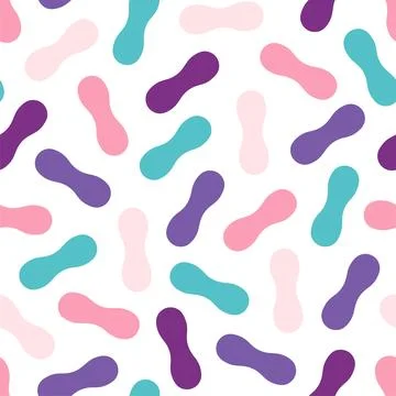 Colorful seamless abstract pattern with chaotic shapes. Creative bright vec.. Illustrazione stock