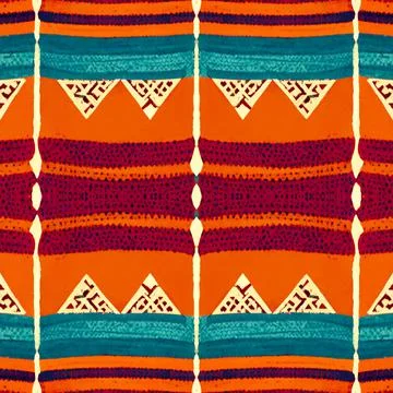 Colorful seamless boho pattern background Stock Illustration