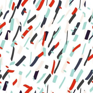 Colorful seamless brush dash pattern. Painting design. Stock Illustration