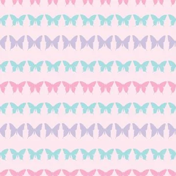 Colorful seamless butterfly repeat pattern background Illustrazione stock