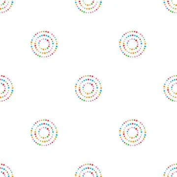 Colorful seamless circles pattern on white background Stock Illustration