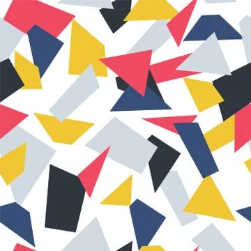 Colorful seamless creative pattern with geometric shapes - repeatable vibrant 스톡 일러스트