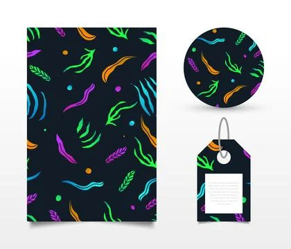 Colorful Seamless Floral Pattern with Gradient Style Stock Illustration