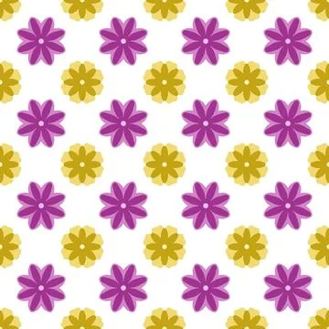 Colorful Seamless Floral Pattern With Simple Shapes Illustrazione stock