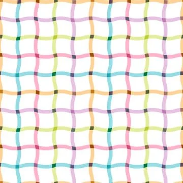 Colorful seamless grid pattern - cloth design. Stylish textile vector background Stock Illustration