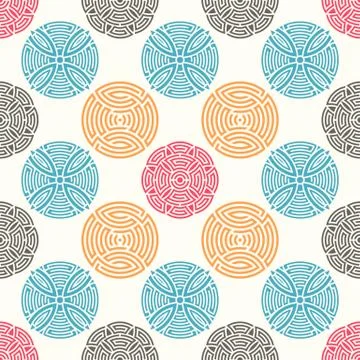 Colorful seamless ornamental pattern イラスト素材