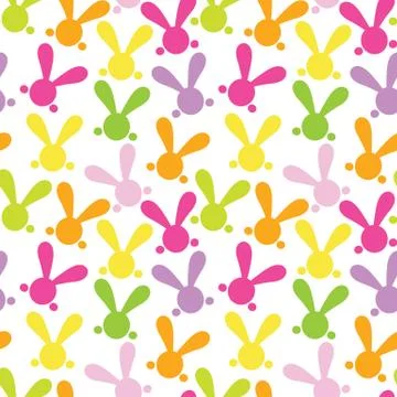 Colorful seamless patern with easter bunny. Vector Stock Illustration