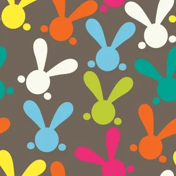 Colorful seamless patern with easter bunny. Vector Illustrazione stock