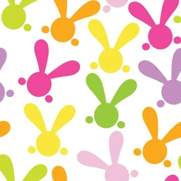 Colorful seamless patern with easter bunny. Vector 스톡 일러스트
