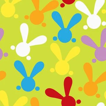 Colorful seamless patern with easter bunny. Vector Stockillustratie
