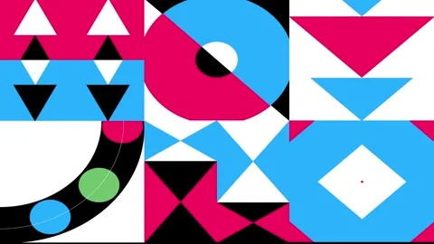 Colorful seamless pattern with abstract geometrical shapes background 스톡 동영상 243414061