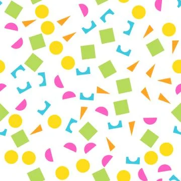 Colorful seamless pattern of building kit simple geometric shapes. Happy, funny イラスト素材