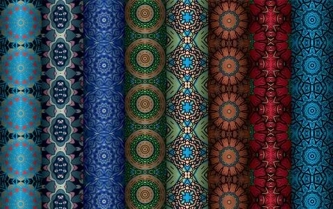 Colorful seamless pattern bundle,  floral pattern illustration Stock Illustration