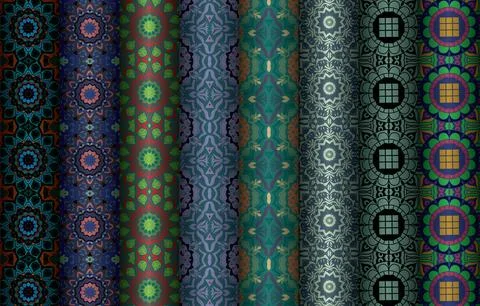 Colorful seamless pattern bundle,  floral pattern illustration Stock Illustration